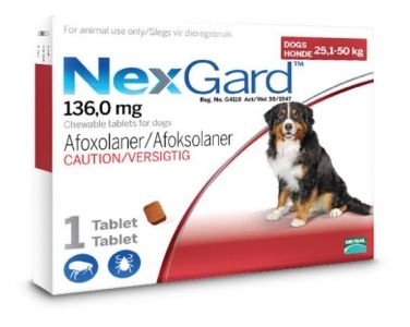 NexGard Chewables Tick &amp; Flea Control for X-Large Dogs - 1 Tablet