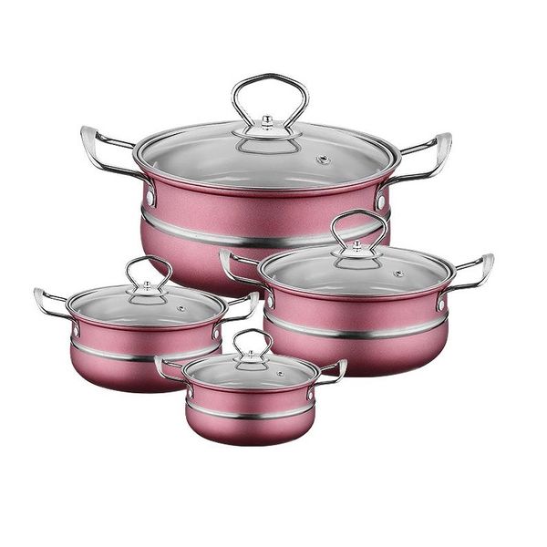 Stainless Steel Cookware/Pot Set CDH-008(Pink)