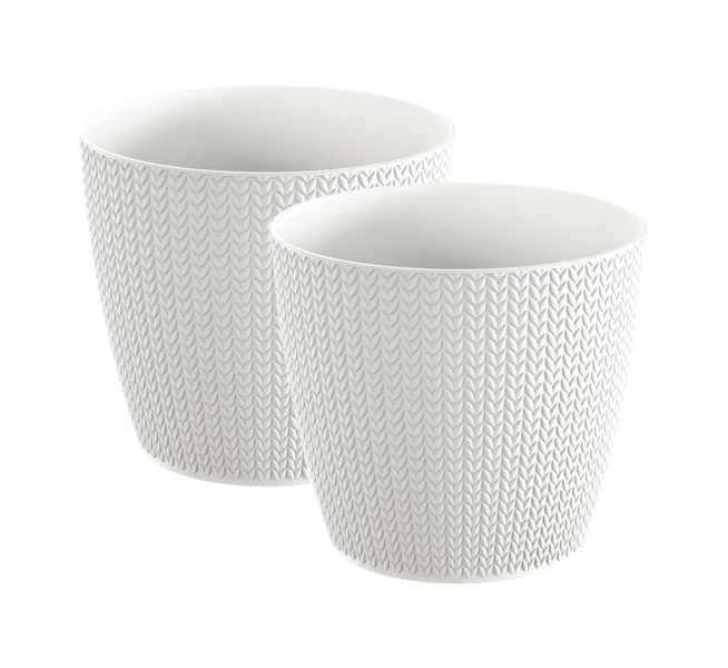 Wheaty Pot White 12,8cm - Set of 2
