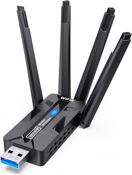 Wireless USB WiFi Adapter for PC 1800Mbps 4 High-Gain 8Dbi Antennas