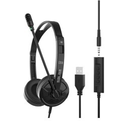 Headband wired computer headset, business headset, voice headset