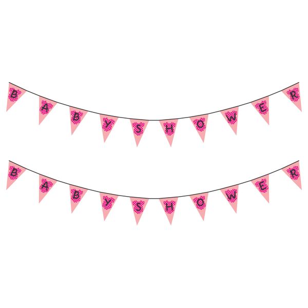 Baby Shower Girl Bunting Flags