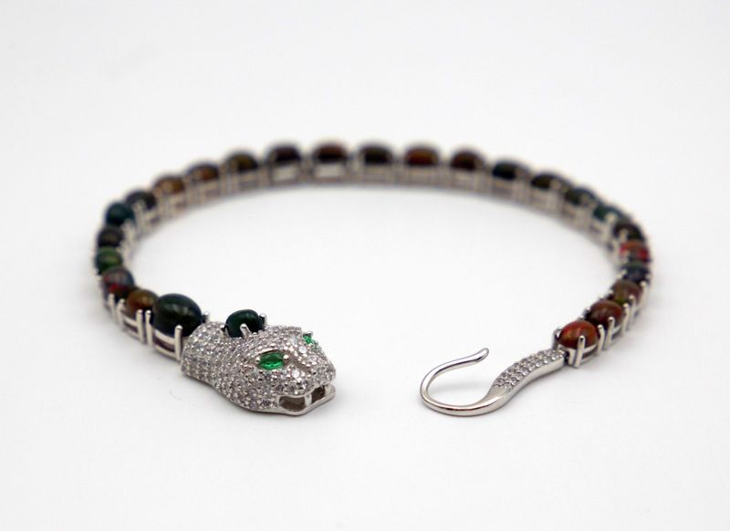 Beautiful Selection Serpiente Black or White Opal Bracelet