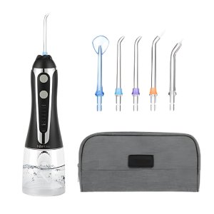 H2ofloss Aqua Jet Portable Water Flosser &amp; Oral Irrigator, Bag - Black