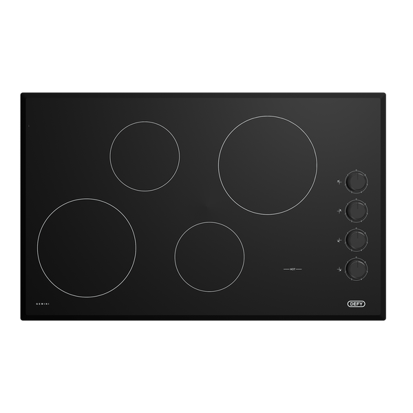 Defy DHD413 80cm Gemini Vitroceramic Hob w/Control panel - Black Glass
