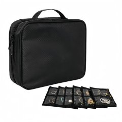 Travel Jewellerye Velvet Binder Organizer Book with Clear Pages for Jewelry