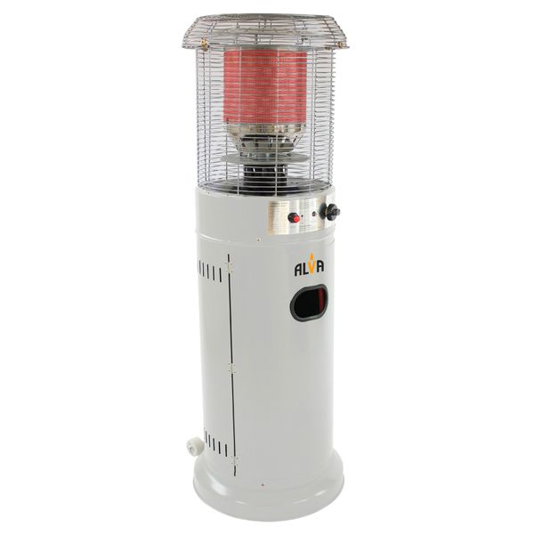 ALVA - Short Stand Gas Patio Heater - 1.35m Tall - Light Cement Grey