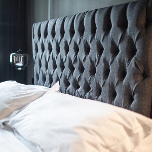 Modern Deep-Button Headboard - Linen