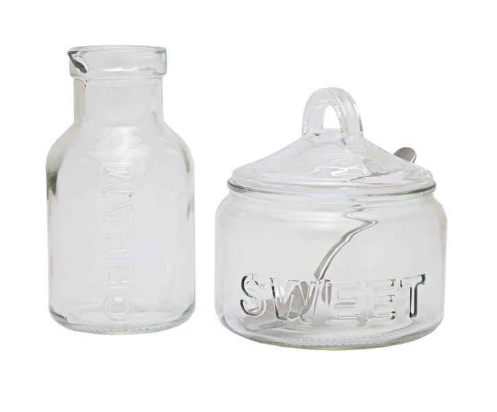 Sugar Bowl 540ml With Teaspoon And Creamer 340ml Set - Kitchen Essentials