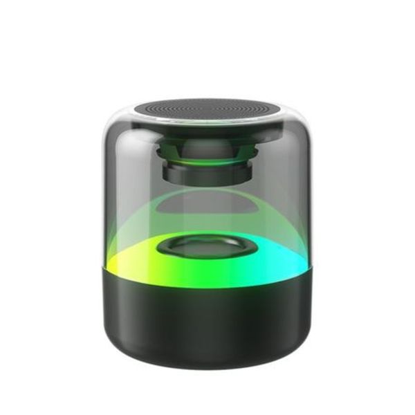 Bluetooth Speaker Colorful Loudspeaker ABS Transparent Mecha Style - Black