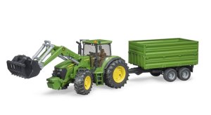 Bruder John Deere 7930 with Frontloader &amp; Tipping Trailer