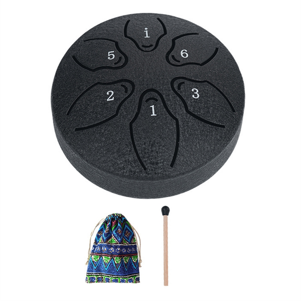 6 Notes 3 Inches Chakra Tank Drum Percussion Padded Mallets Darkgreen