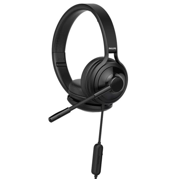 Philips TAH3155BK USB Wired On-Ear Headphones With Mic - Black