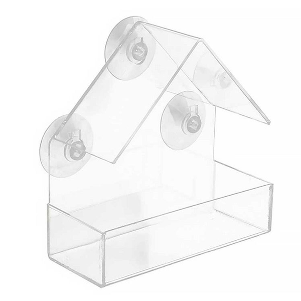 Acrylic Bird Feeder Clear Window Bird Feeder for Wild Small Birds