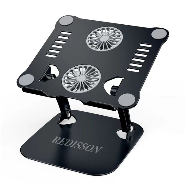 Collapsible Laptop Stand with 2 Fans - Ergonomic Laptop Riser with 2 Fans