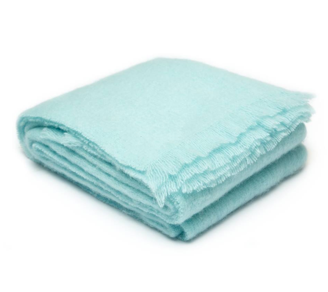 Ingubo Mohair Wool Blanket Throw 180x130cm - Duck Egg