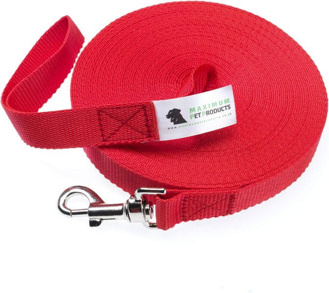 Synergy360 Long-Reach Dog Leash Red- 20ft