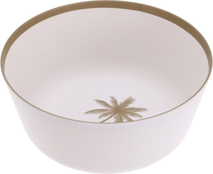 Melamine Round Salad Bowl Palm Tree Motif 26x11cm