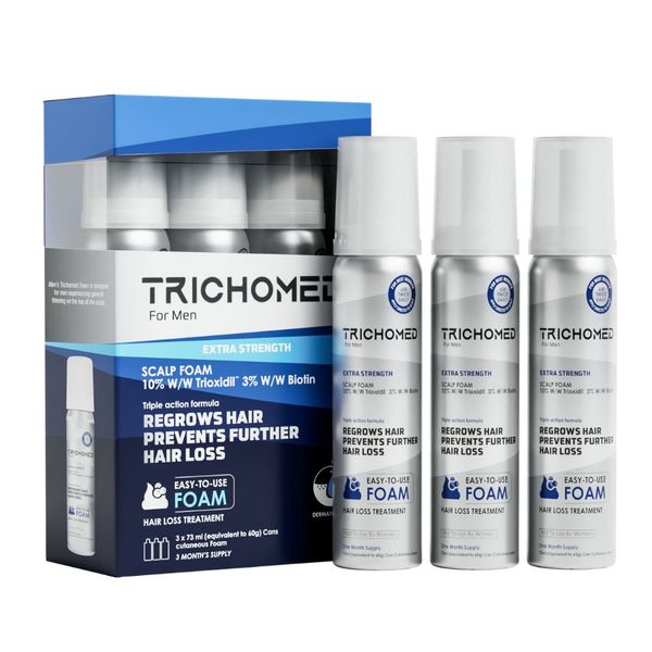 Trichomed Hair Loss For Men Aerosol- 10% Trioxidil + 3% Biotin - 3 Months Supply