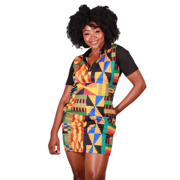 Kente African Golfer Dress by Tribe Afrique