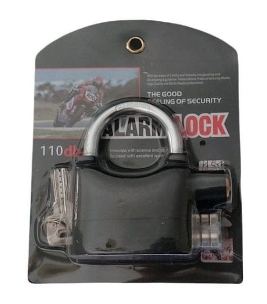 110dB Security Anti-Theft Waterproof Lock with Siren - Short Shackle