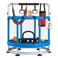 TopikaTrampoline for Kids with Enclosure, Gymnastics Bar &amp; Toy, 140cm