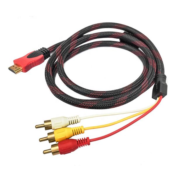 HDMI to RCA AV Cable 1.5M Compatible with HDTV DVD