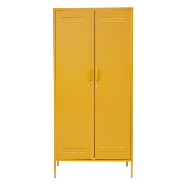 Steel Twinny Wardrobe Metal Locker Adjustable Shelves Storage Cabinet