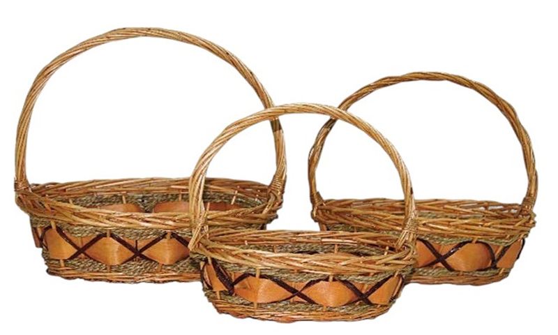 Wicker Baskets Set of 3 - 37x30.5x12.5CM