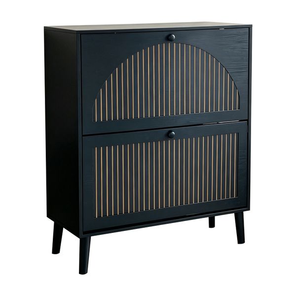 Shoe Cabinet Rack 2 Flip Drawers Shoe Storage Organizer Adjustable Shelves