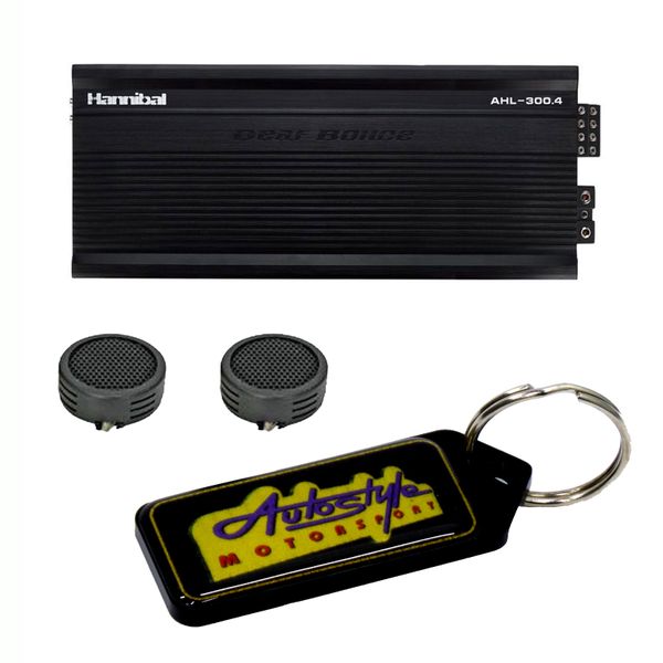 Deaf Bonce Hannibal 4x300rms Amplifier &amp; Evo Tweeters &amp; Key Holder