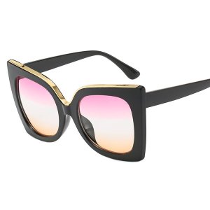 Sophie Moda-Oversize Cat Eye Gradient Lens Fashion Frame Sunglasses
