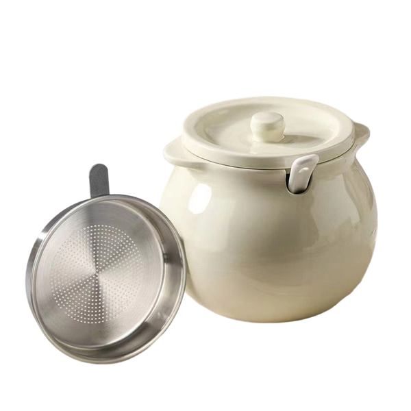 Ceramic Oil Tank High Temperature Resistant Seasoning Tank With Lid Spoon