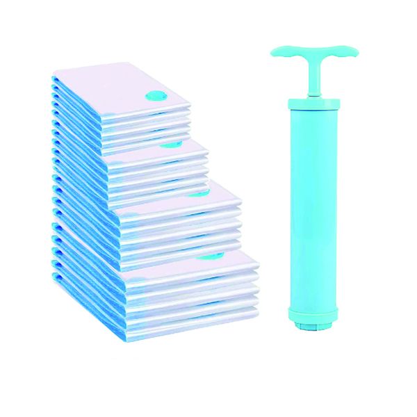 Vacuum Bags For Storage of Clothing &amp; Blankets - 20 Space Saver Bags &amp; Pump