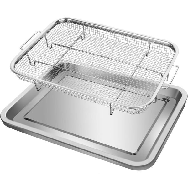 ALANES Air Fryer Basket Set Oven Air Fryer Pan Rack Oil Filter Tray
