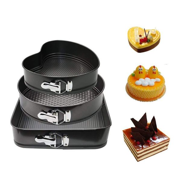 3 Pieces Non-Stick Removable Bottom Shape Cake Mould
