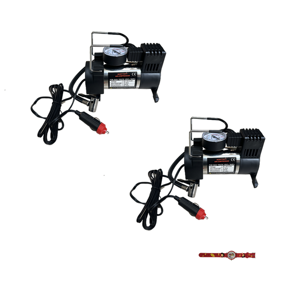 2 Pieces 12V 965kPA Heavy-Duty Tire Pump Air Compressor Inflator