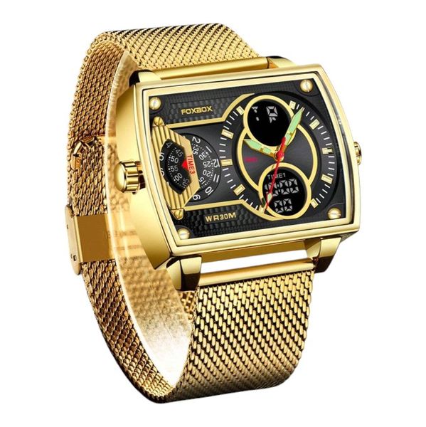 FOXBOX - Quartz Watch With Chronograph and Double Luminous - Gold