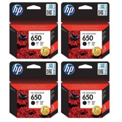 HP 650 Black Ink Cartridge (Blister Pack) - 4 PACK