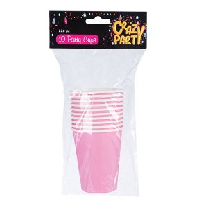 Party Cups - BPA Free - Pink - 220 ml - 10 Pieces - 12 Pack