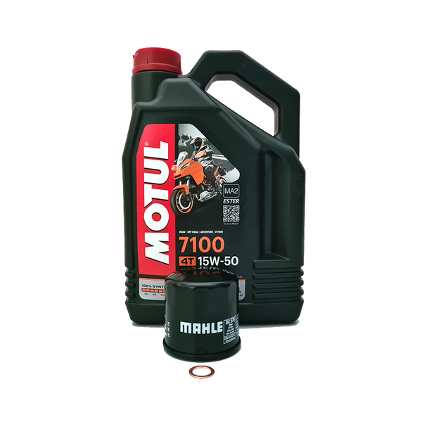 Ducati oil service kit with Motul 7100 15W50 oil