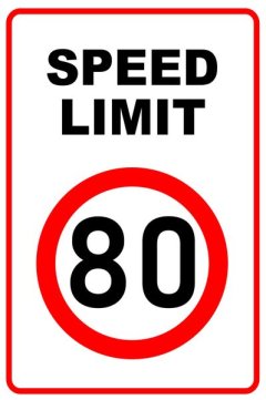 Speed Limit 80 Sign 80x120cm - 2 Pack.