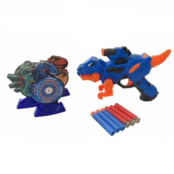 Dinosaur Blaster Gun with 6 Soft Bullets and 3 Targets