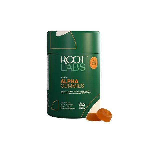 ROOT LABS 10-in-1 Alpha Shilajit Gummie |4000mg Pure Himalayan Shilajit 60c