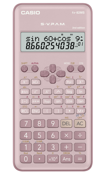CASIO fx-82MS 2nd Edition Pink Basic Scientific Calculator