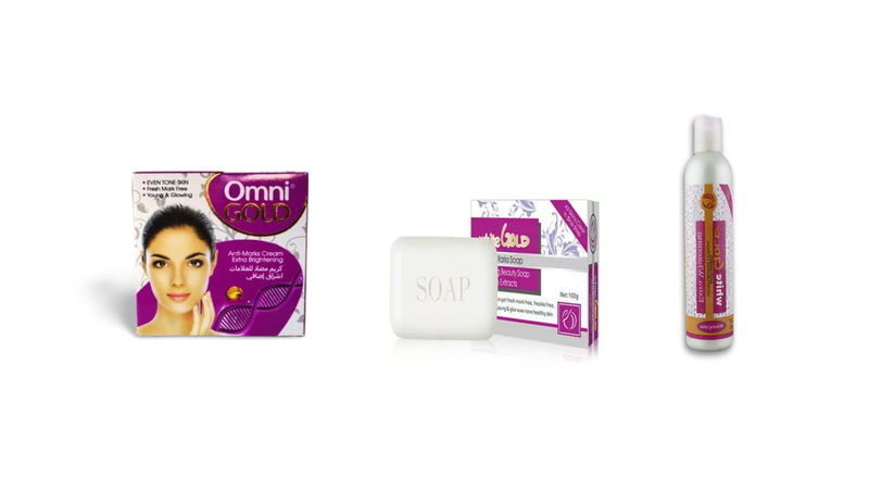 Omni Gold Anti-Marks Cream with White Gold Beauty Soap and Lotion Set