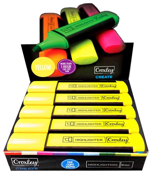 Croxley Highlighters Yellow Box of 10
