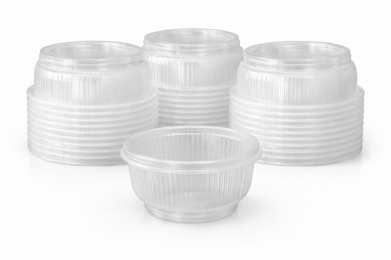 25 Pack Clear plastic food containers