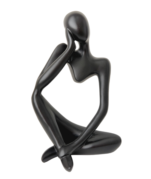 Black Resin Meditation Statue Decorative Ornament Home Decor
