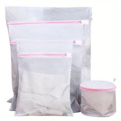 Durable Mesh Laundry Wash Bags with Zippers - 4 Pack (YKR015)